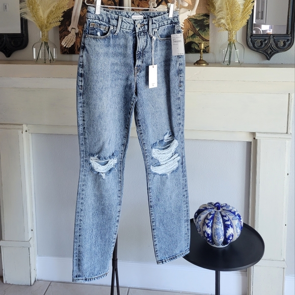 ✨️HP✨️NWT GOOD AMERICAN GOOD CLASSIC Distressed Jeans size 00/24 - Picture 7 of 15